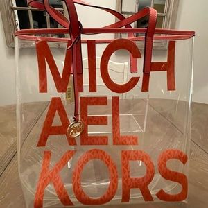 Michael Kors Large Clear Tote- Pink